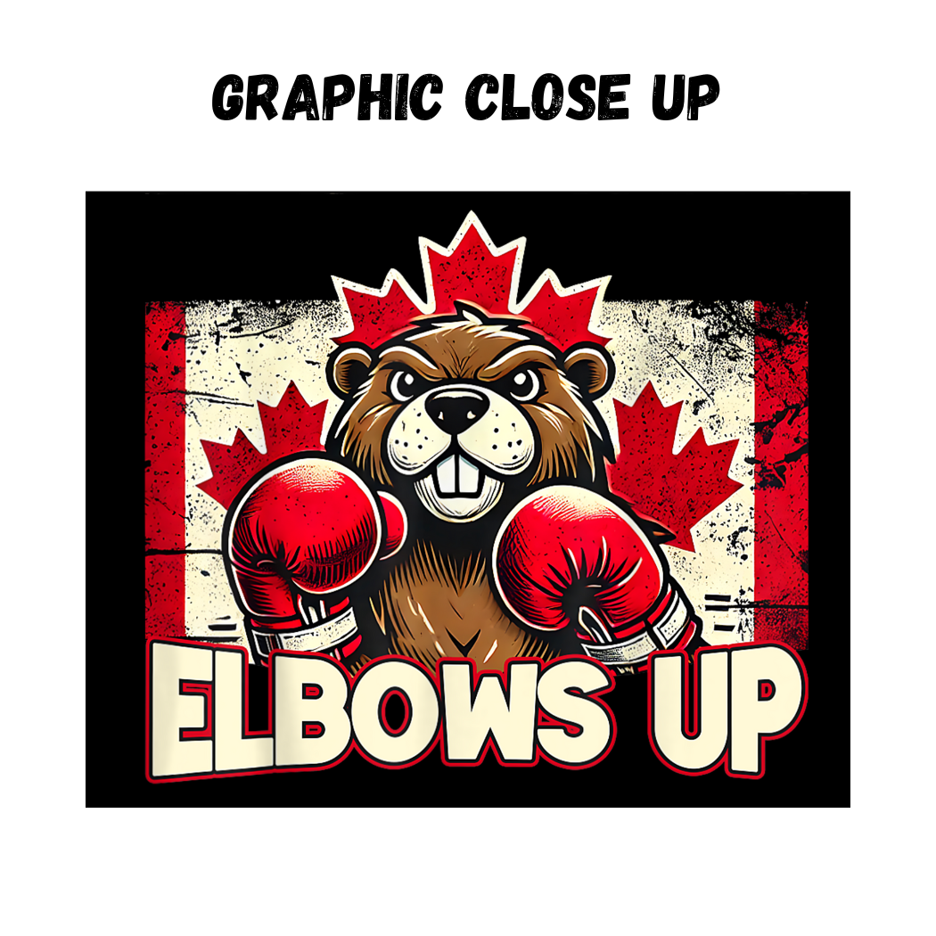 🍁Elbows UP - Beaver with Flag (Grey)🍁 PHOTO CHALKBOARD - Original Style & Flexible Fridge Magnet