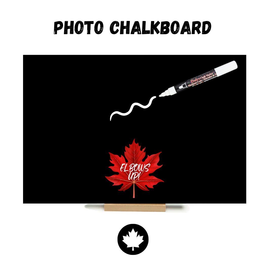 🍁Elbows Up! - Maple Leaf 🍁 PHOTO CHALKBOARD - Original Style & Flexible Fridge Magnet