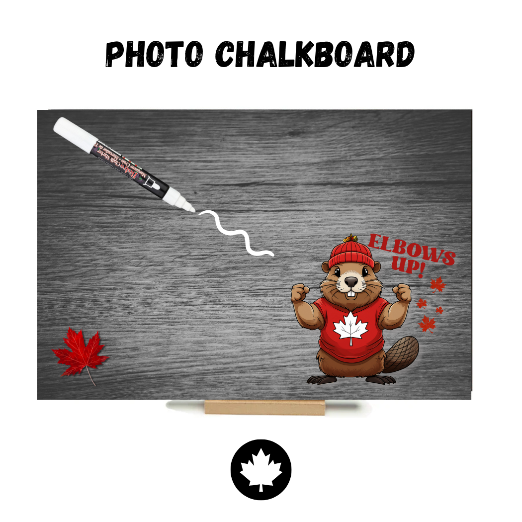 🍁Elbows UP - Beaver 🍁 PHOTO CHALKBOARD - Original Style & Flexible Fridge Magnet