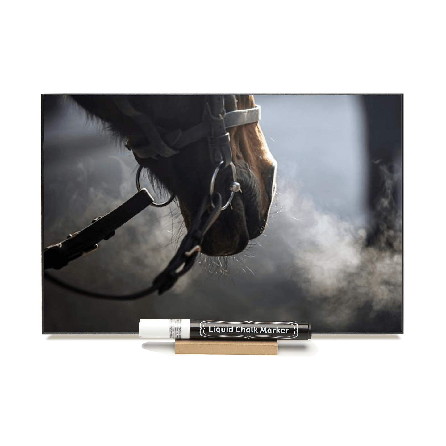 "Horse with Bridle" PHOTO CHALKBOARD Includes Chalkboard, Chalk Marker & Stand