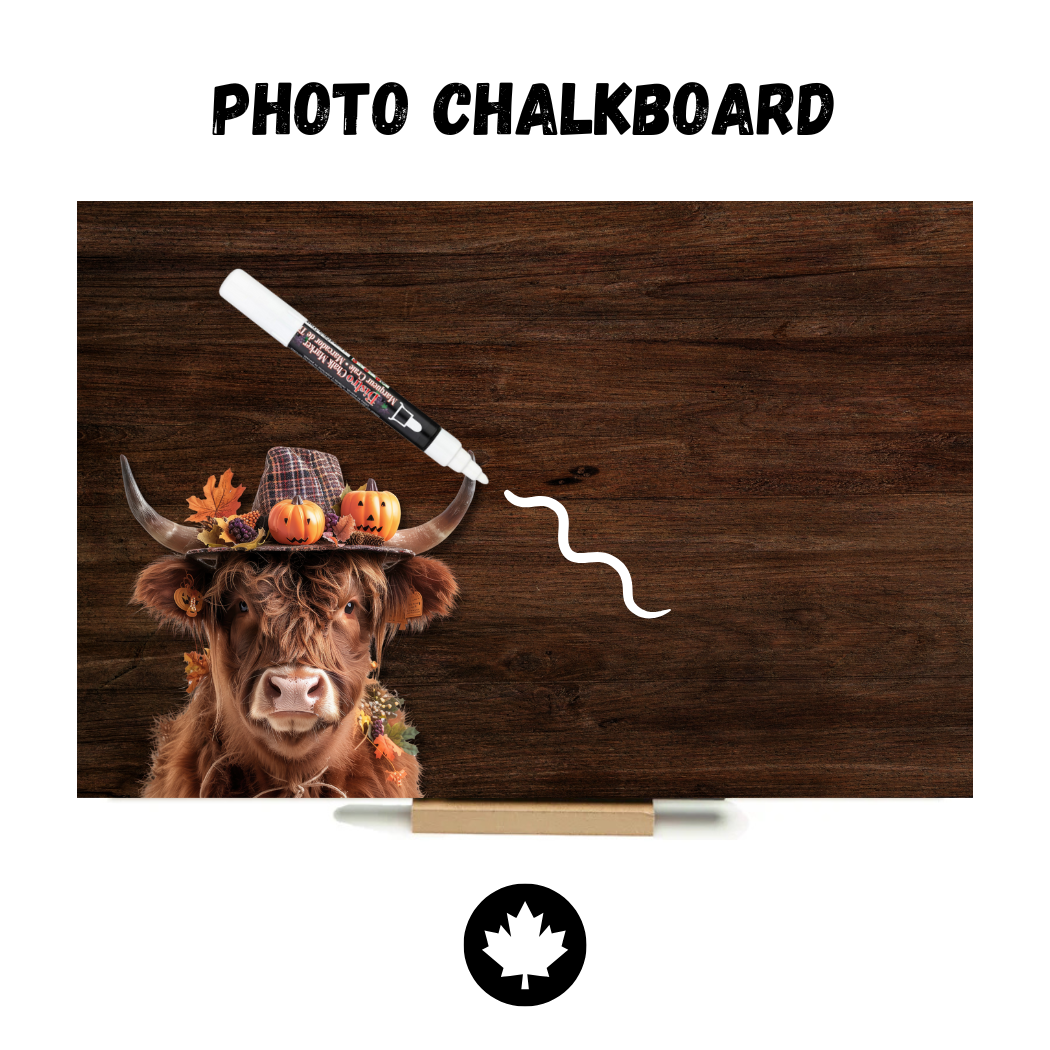 Christmas HIghland Cow - PHOTO CHALKBOARD - Original Style & Flexible Fridge Magnet
