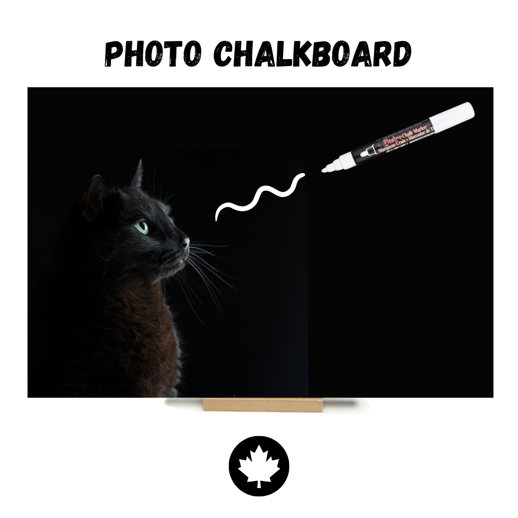 Black Cat - PHOTO CHALKBOARD - Original Style & Flexible Fridge Magnet