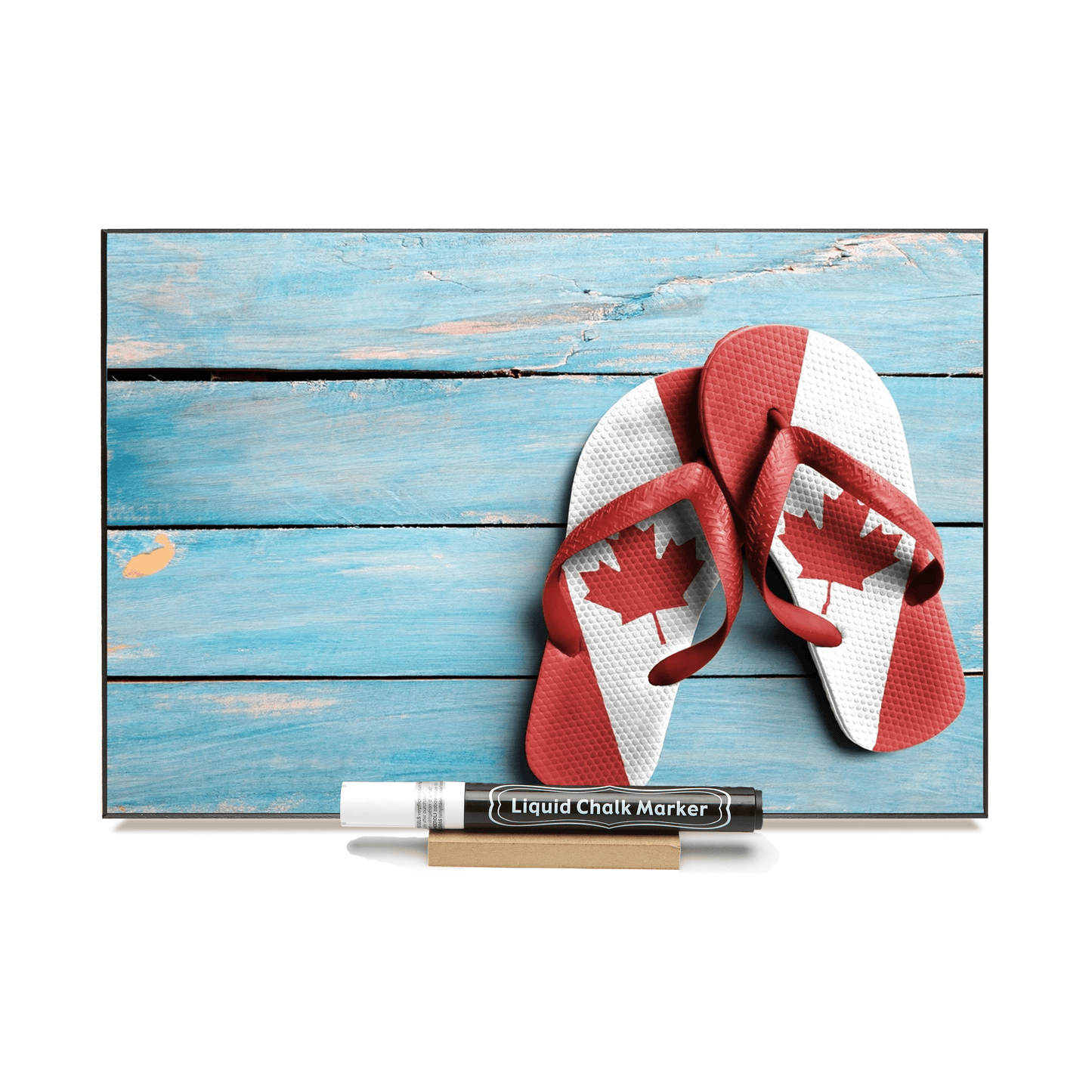 "Canadian Flip Flops" PHOTO CHALKBOARDS Includes Chalkboard, Chalk Marker and Stand