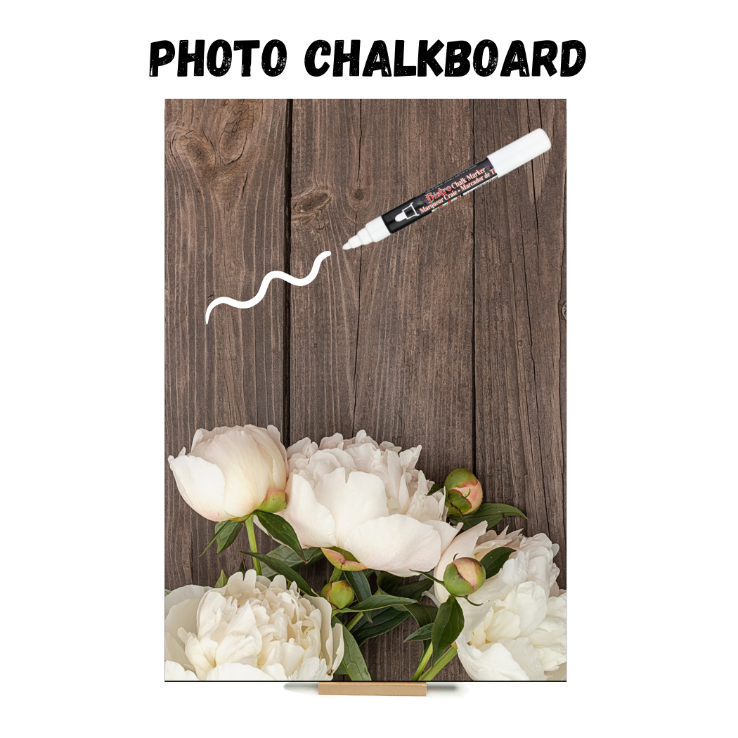 Pink Tulips in a Basket - PHOTO CHALKBOARD - Original Style & Flexible Fridge Magnet