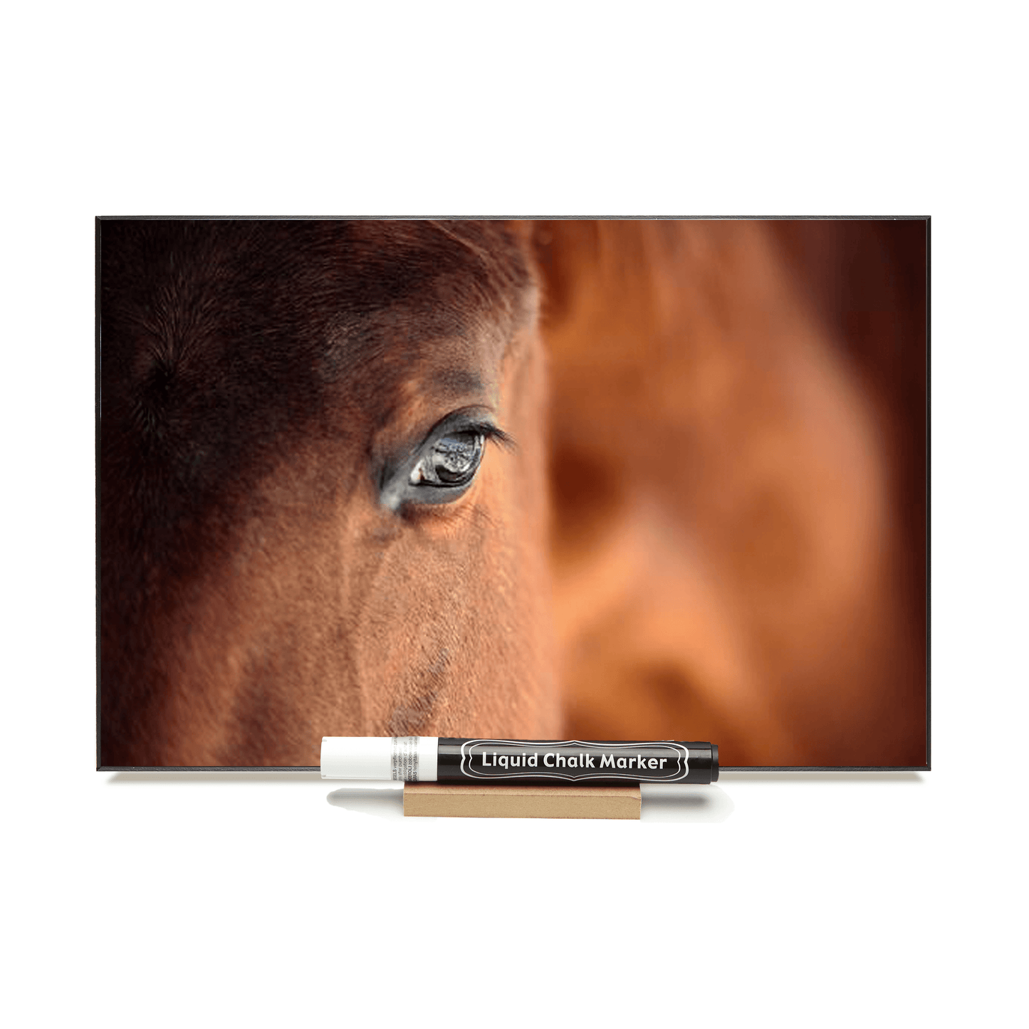 "Horse Eye" PHOTO CHALKBOARD Includes Chalkboard, Chalk Marker & Stand