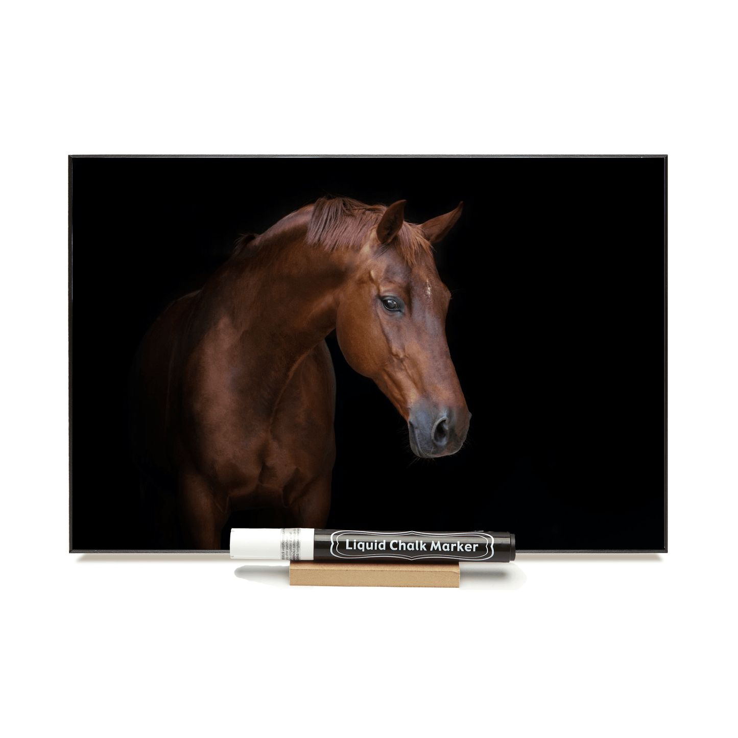 "Horse Silhouette Left" PHOTO CHALKBOARD Includes Chalkboard, Chalk Marker & Stand
