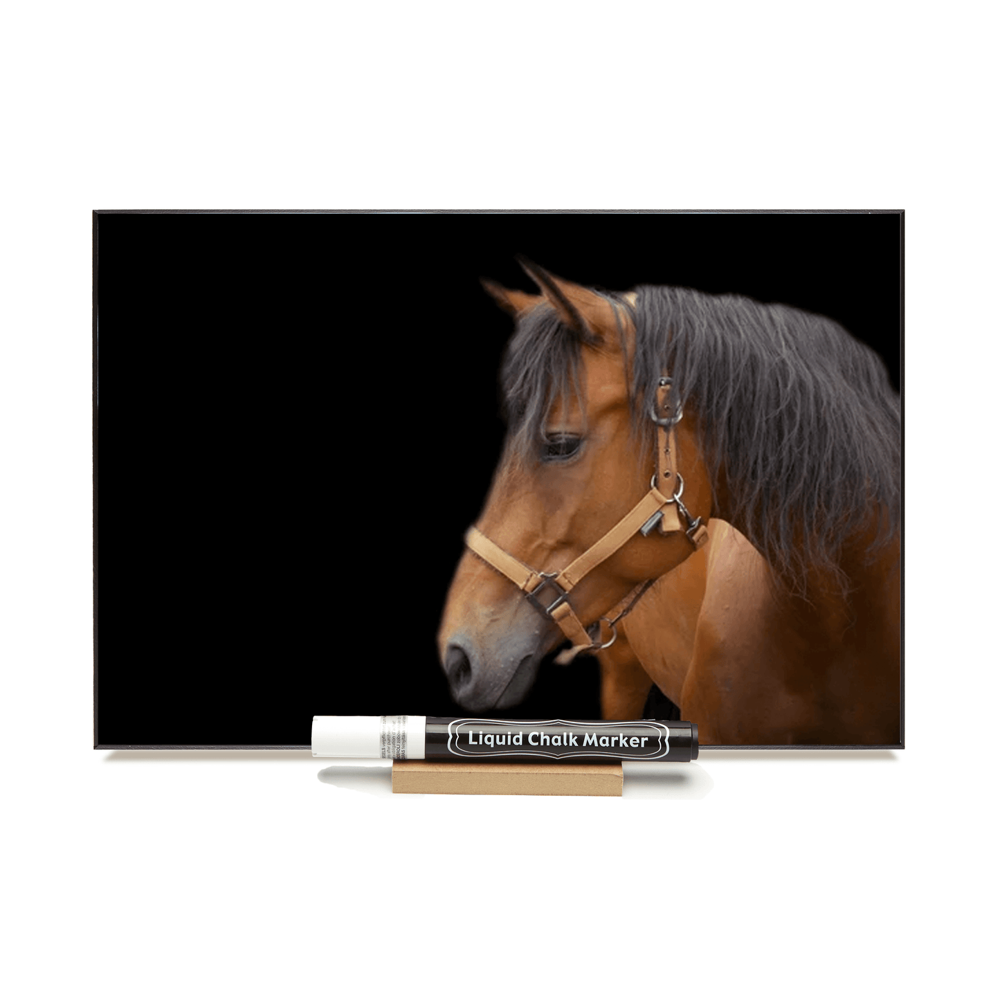 "Horse Silhouette" PHOTO CHALKBOARD Includes Chalkboard, Chalk Marker and Stand