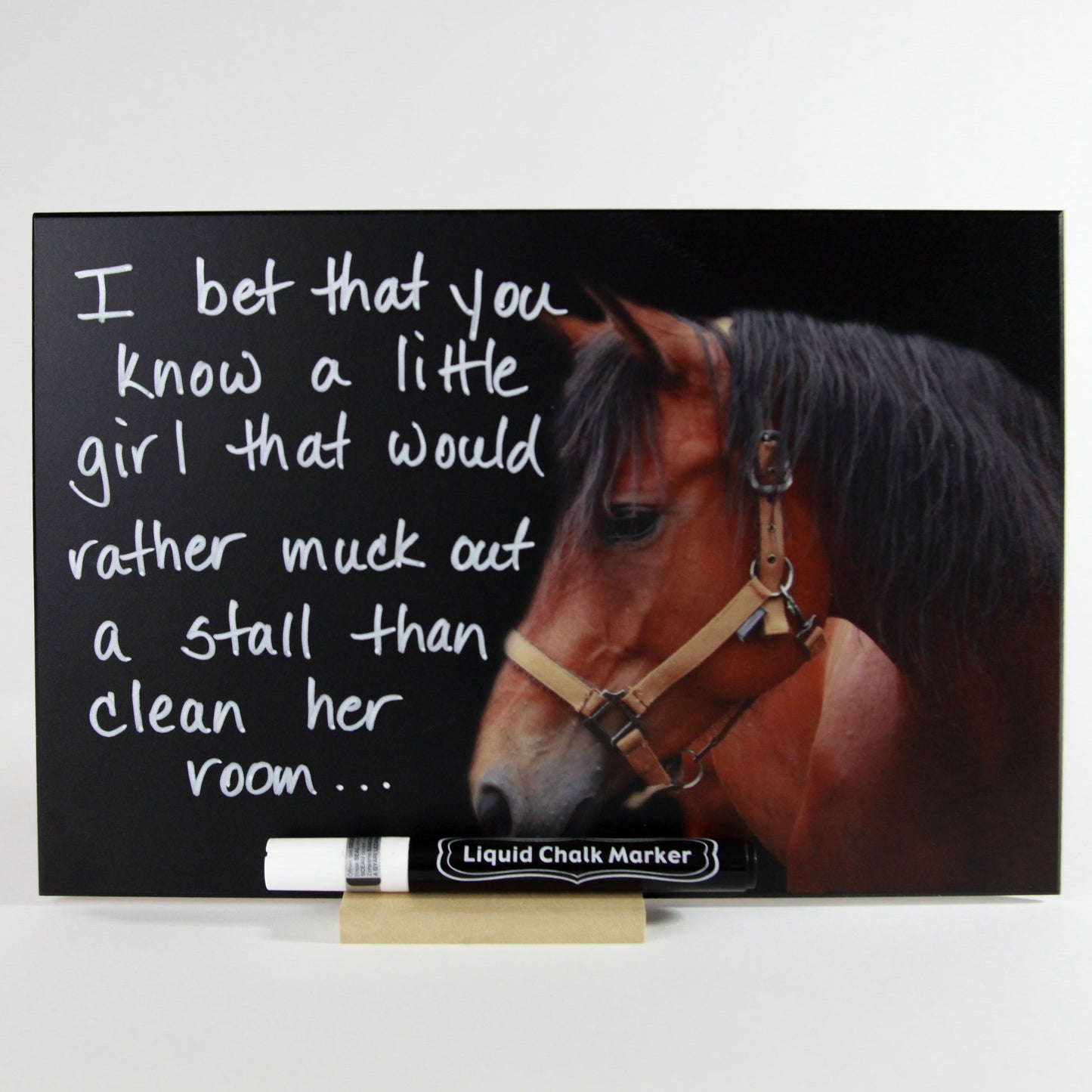"Horse Silhouette" PHOTO CHALKBOARD Includes Chalkboard, Chalk Marker and Stand