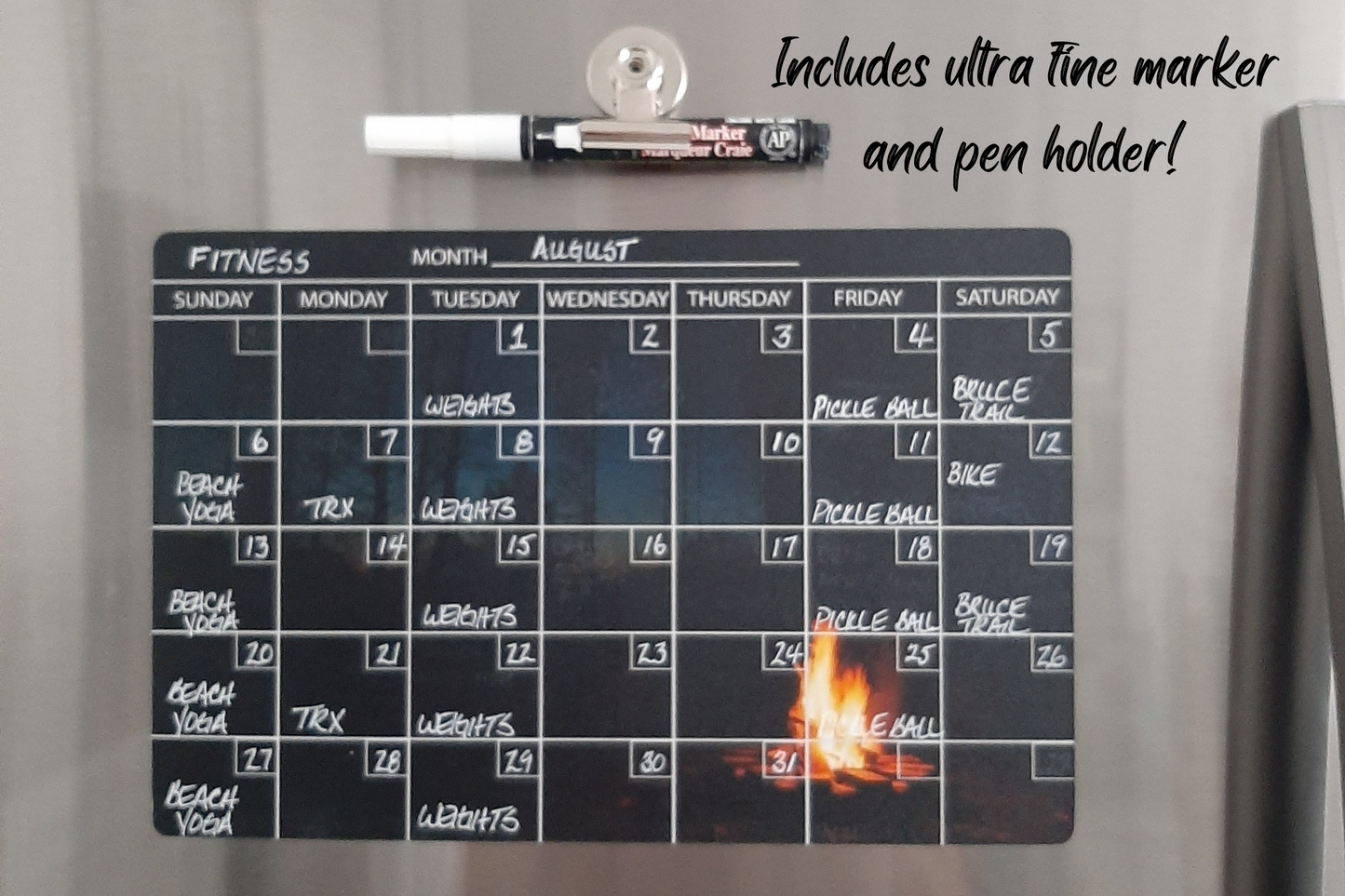 Three Barrels - Flexible Fridge Magnet, Includes Fine Chalk Marker