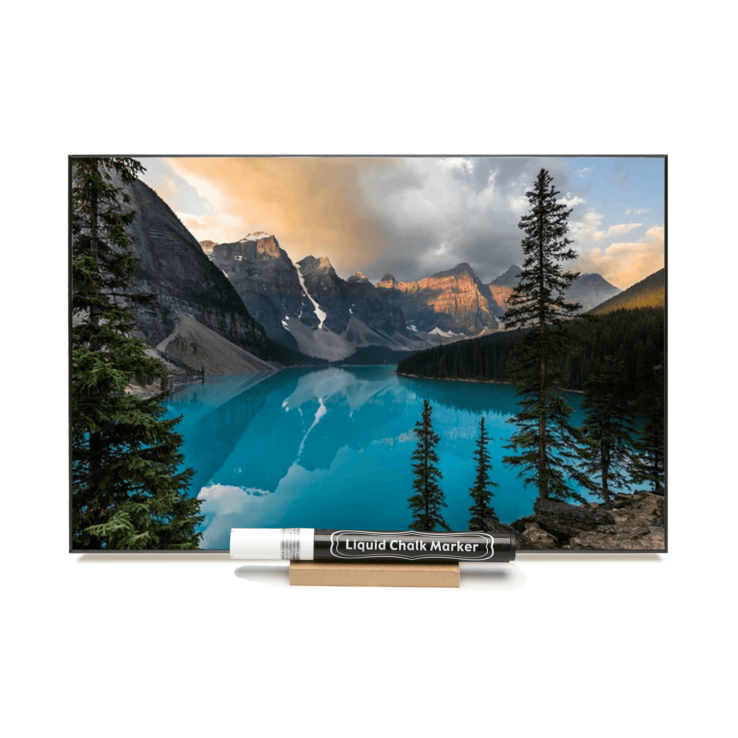 "Moraine Lake" PHOTO CHALKBOARD Includes Chalkboard, Chalk Marker and Stand