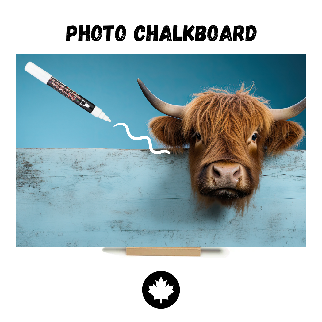 Christmas HIghland Cow - PHOTO CHALKBOARD - Original Style & Flexible Fridge Magnet
