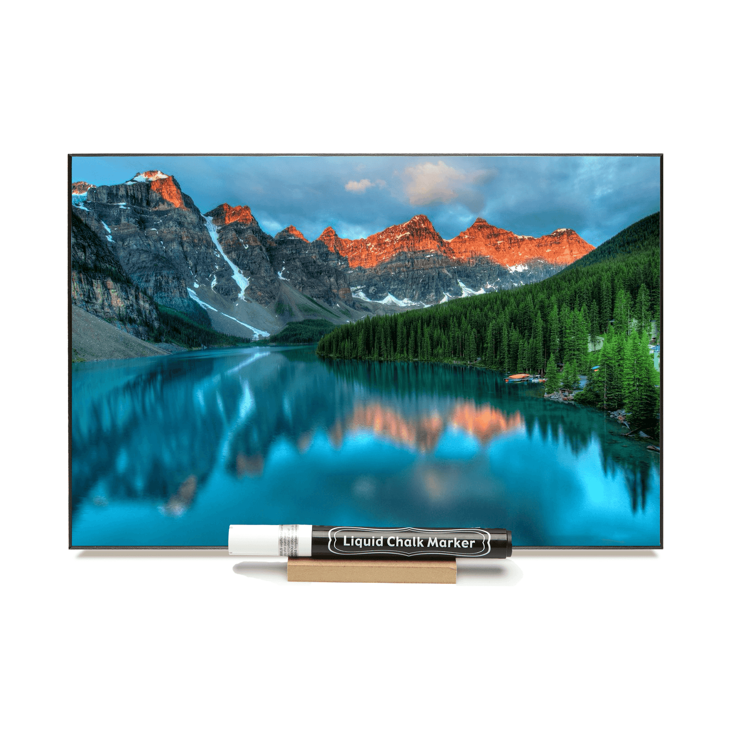 "Moraine Lake at Sunrise" PHOTO CHALKBOARD Includes Chalkboard, Chalk Marker & Stand