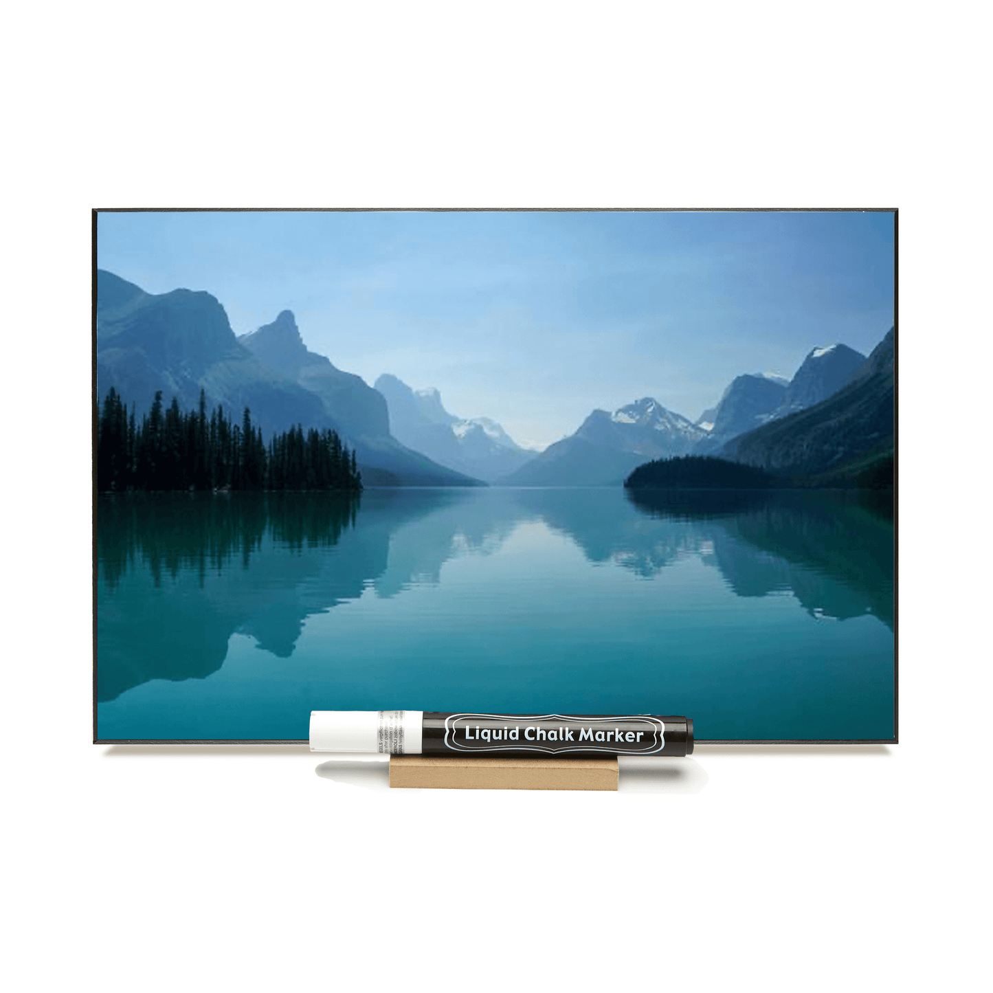 "Maligne Lake" PHOTO CHALKBOARD Includes Chalkboard, Chalk Marker & Stand