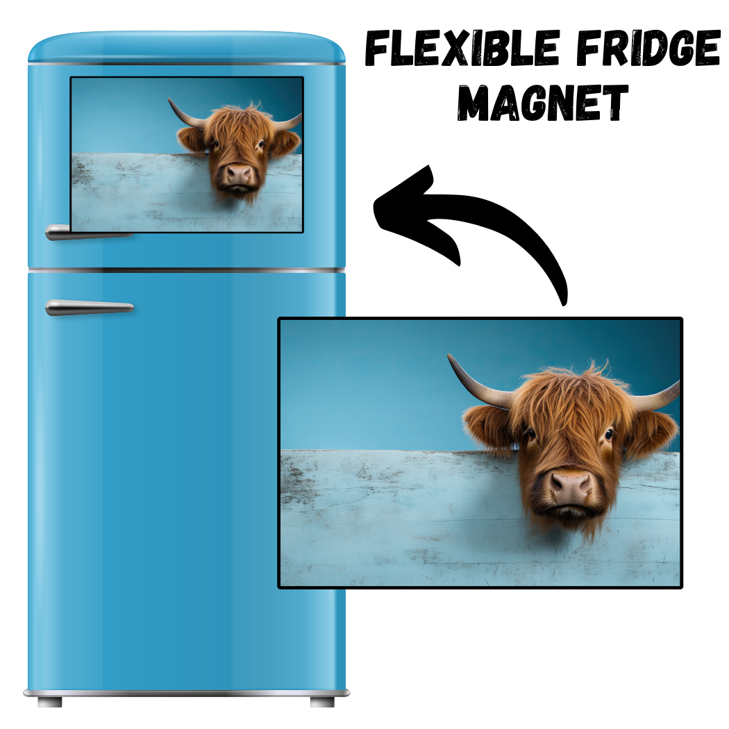 Christmas HIghland Cow - PHOTO CHALKBOARD - Original Style & Flexible Fridge Magnet
