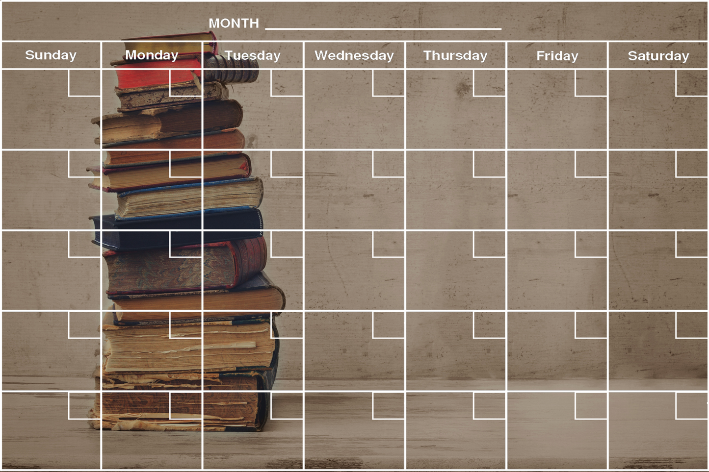 Old Books - Flexible Fridge Magnet, Includes Fine Chalk Marker