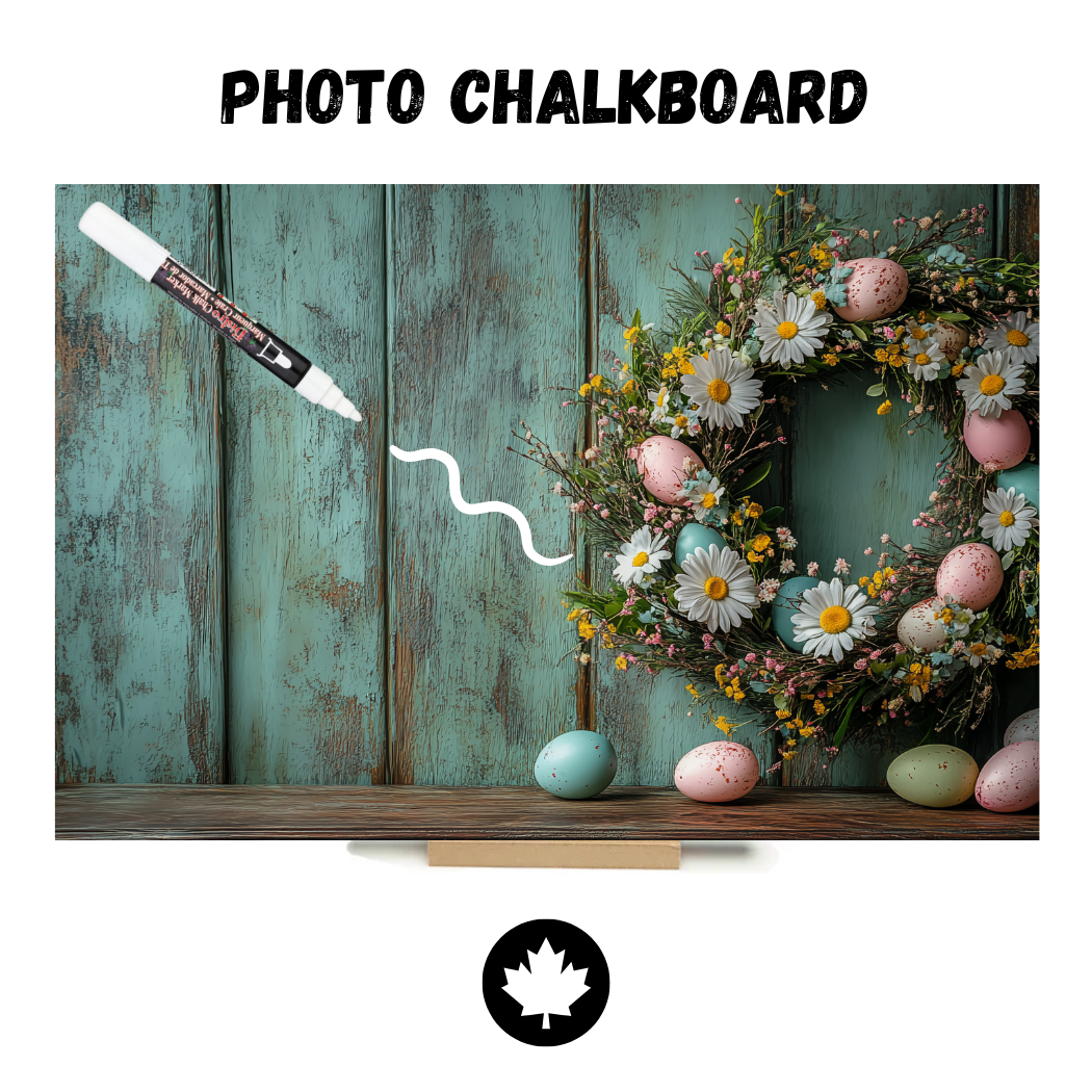 Mauve Rabbit "Happy Easter" - PHOTO CHALKBOARD - Original Style & Flexible Fridge Magnet