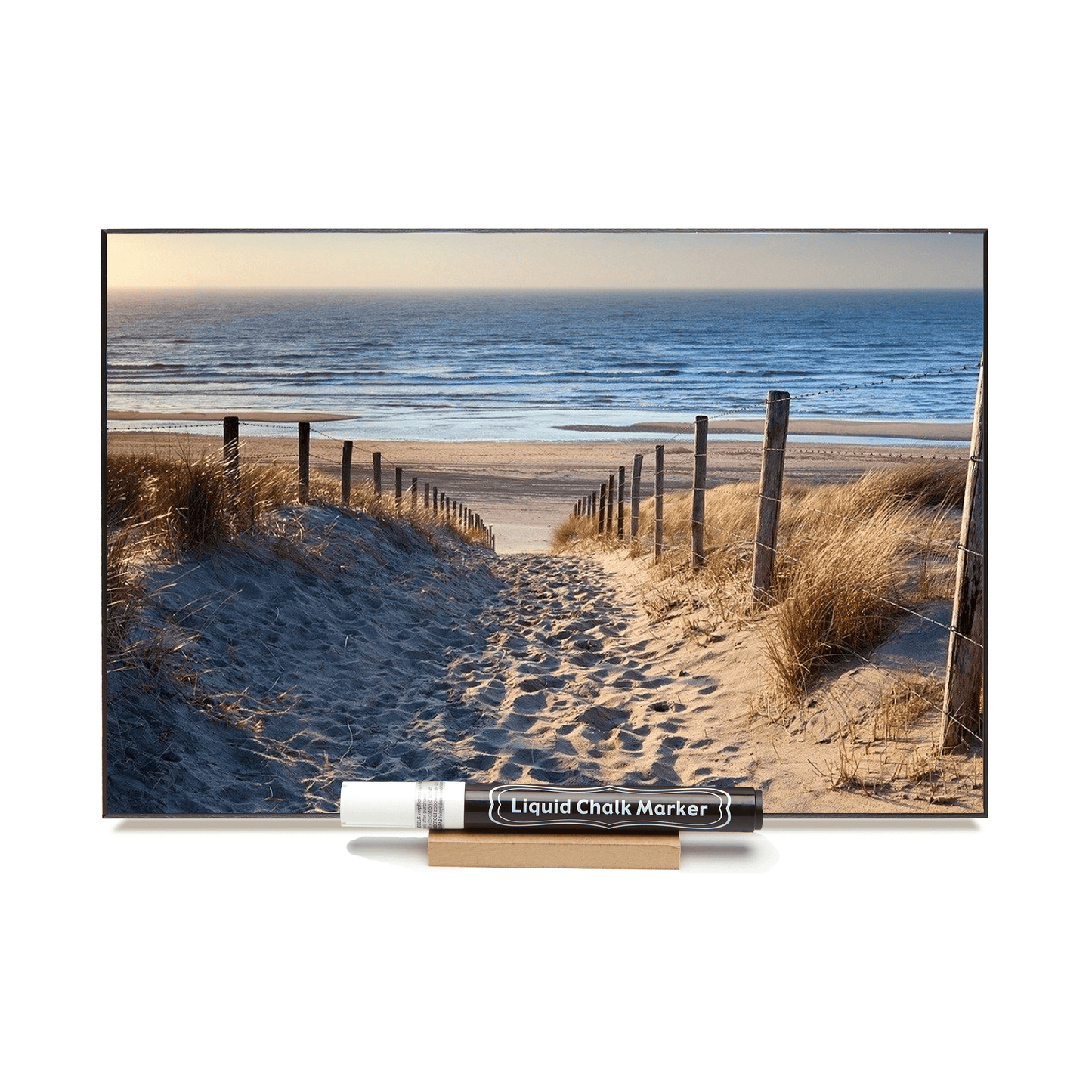 "Path To Beach" PHOTO CHALKBOARD Includes Chalkboard, Marker & Stand