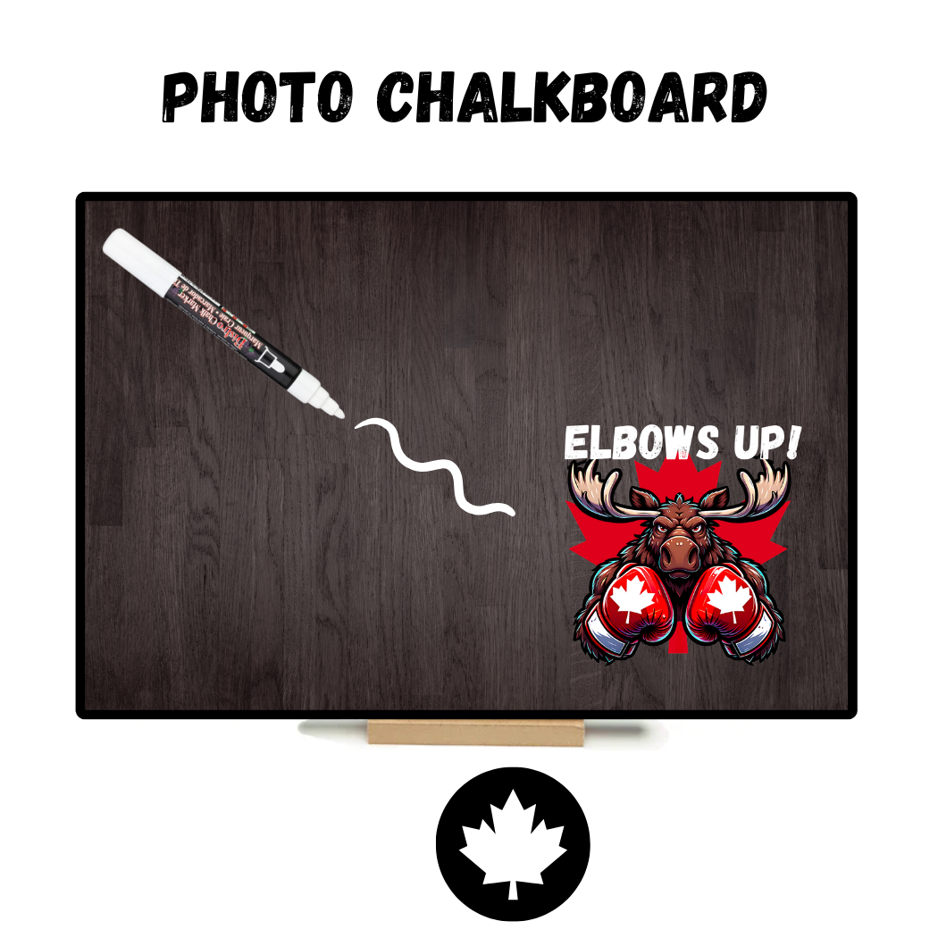 🍁Elbows UP - Moose (Black) 🍁 PHOTO CHALKBOARD - Original Style & Flexible Fridge Magnet