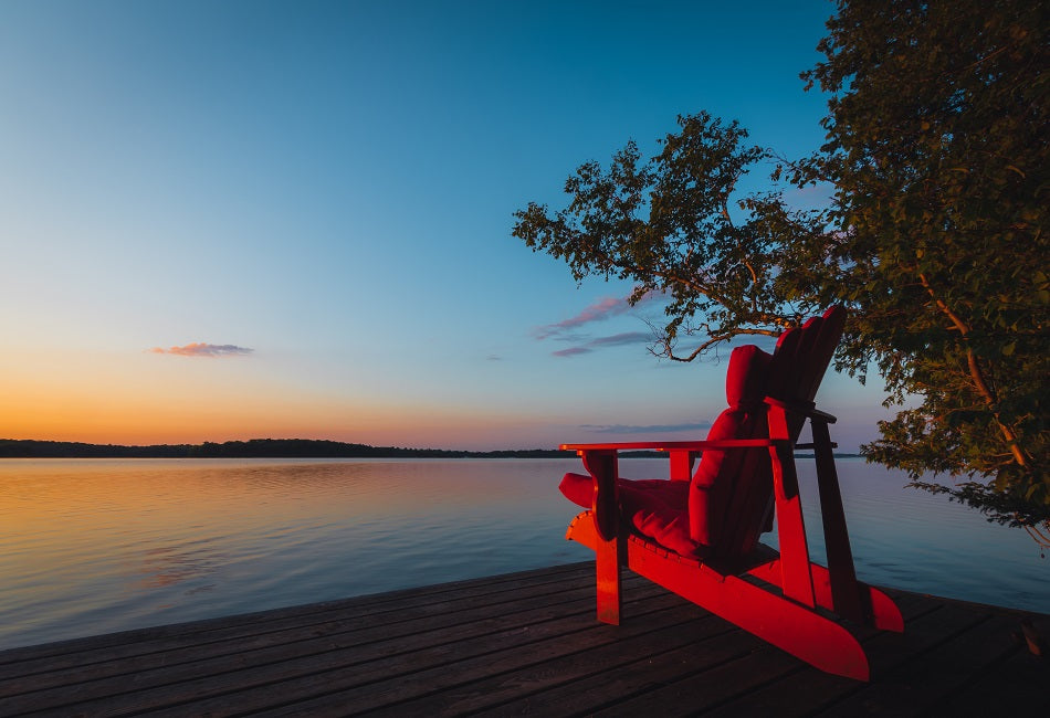 "Red Muskoka Chair" PHOTO CHALKBOARD - Includes Chalkboard, Chalk Marker and Stand