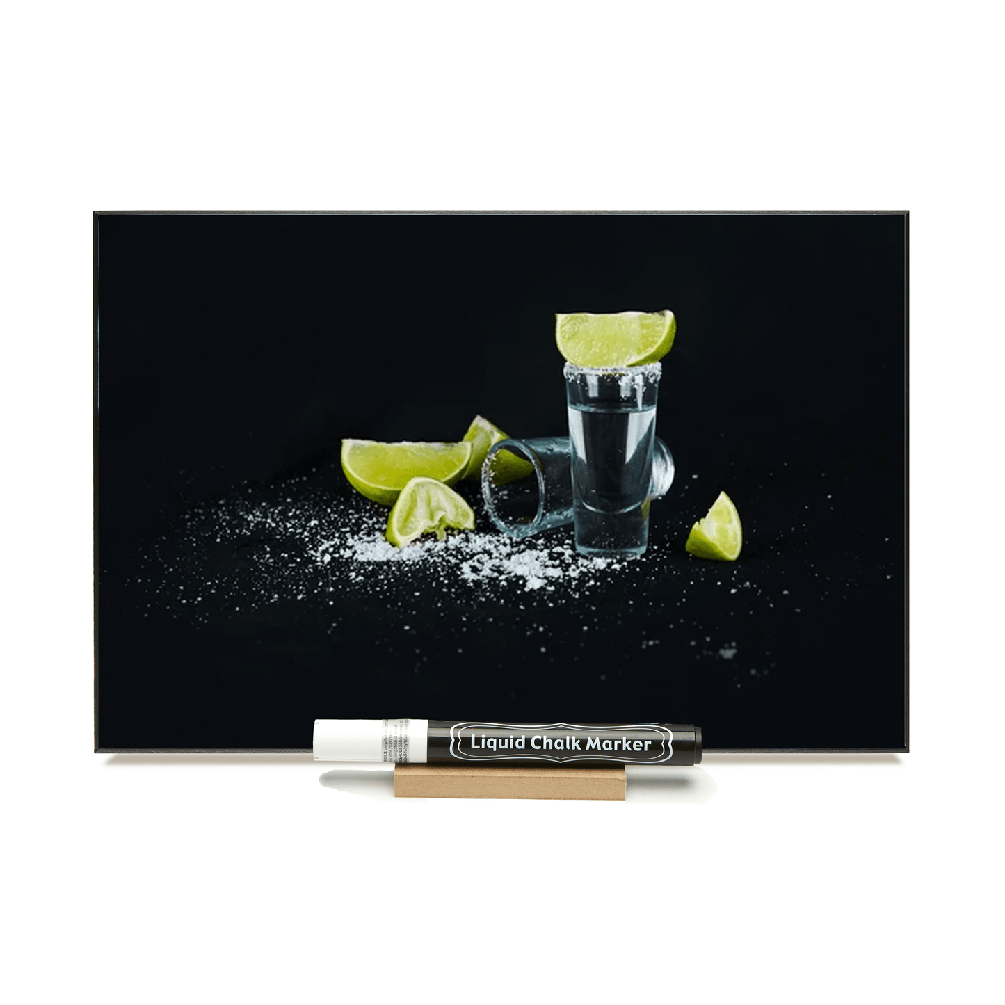 "Tequila with Limes" PHOTO CHALKBOARD Includes Chalkboard, Chalk Marker and Stand