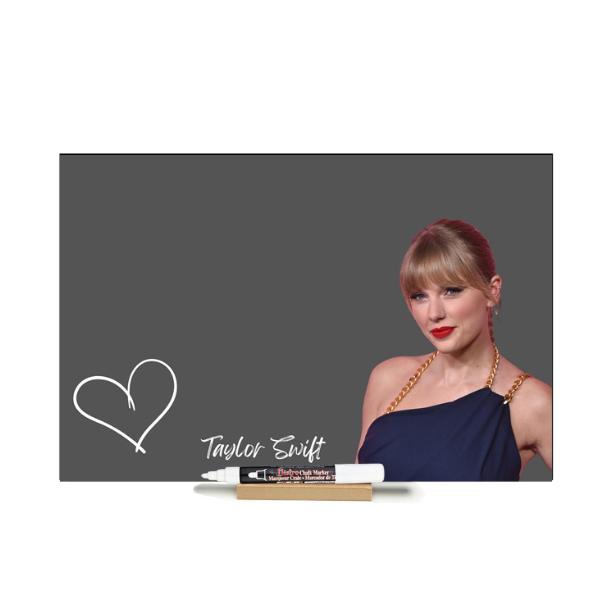 "Grey Taylor Swift Heart" PHOTO CHALKBOARD Includes Chalkboard, Chalk Marker & Stand
