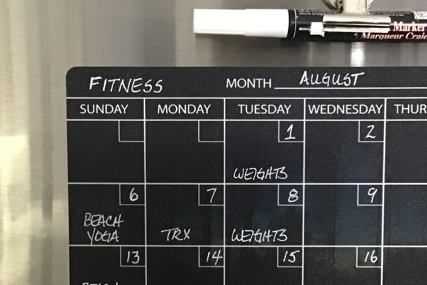 Hockey Stick - Flexible Fridge Magnet, Includes Fine Chalk Marker