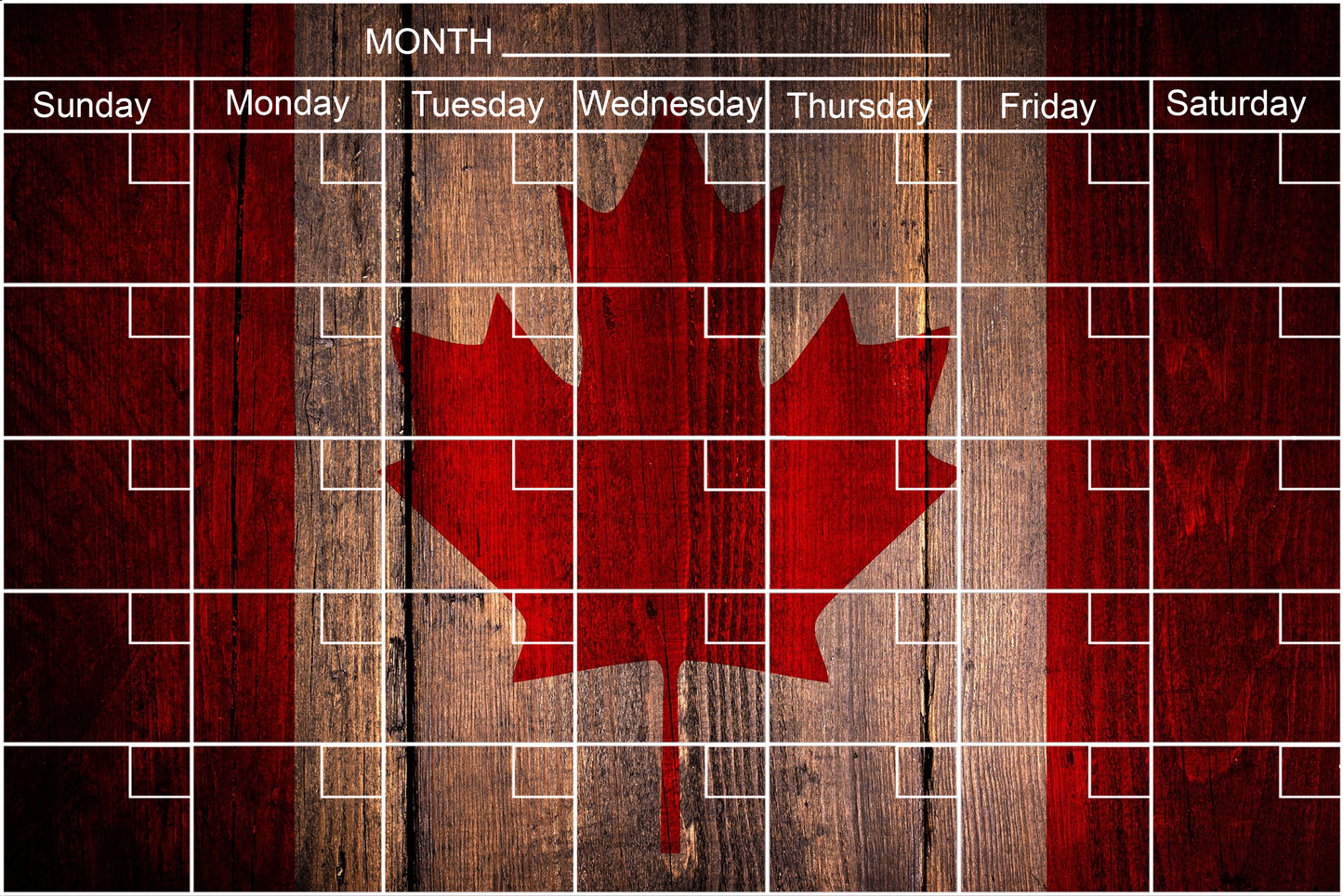 Vintage Canada Flag - Flexible Fridge Magnet, Includes Fine Chalk Marker