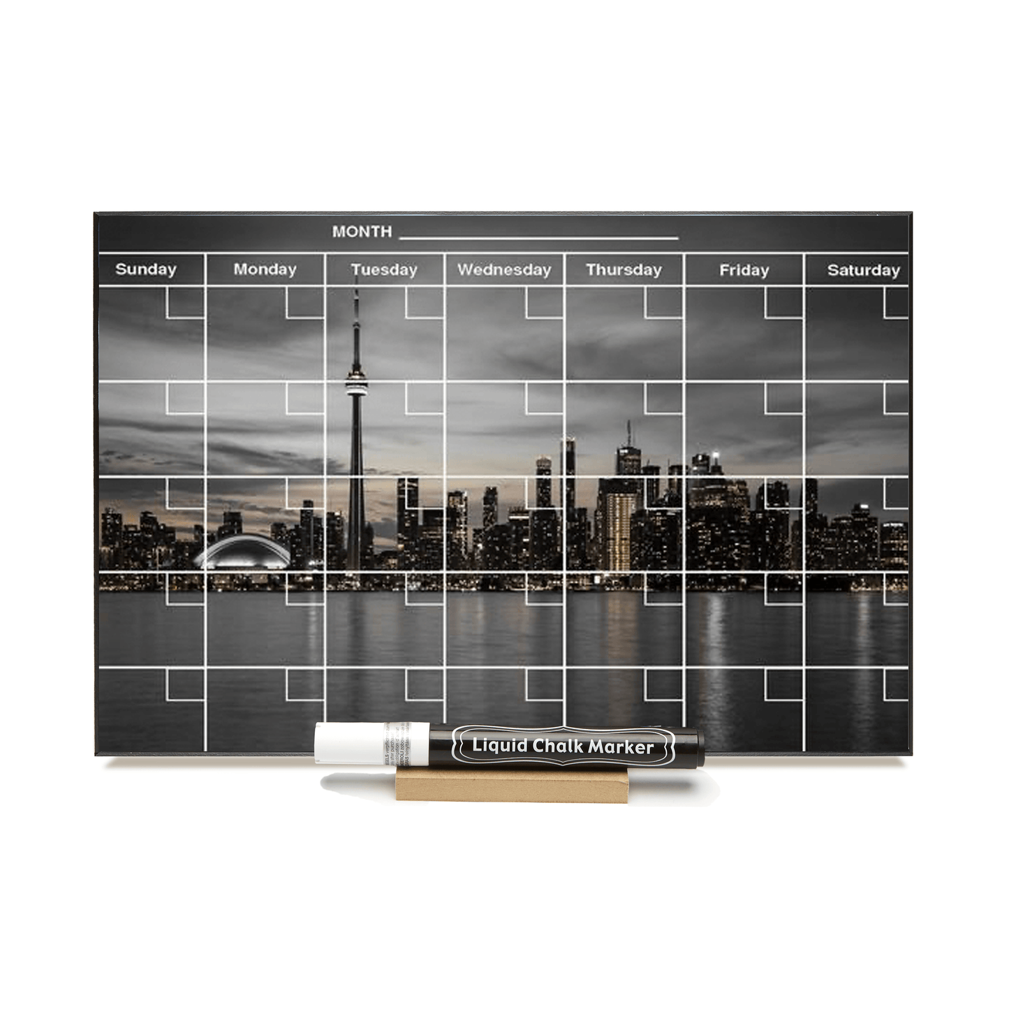 "Toronto at Night" Calendar PHOTO CHALKBOARD Includes Chalkboard, Chalk Marker and Stand