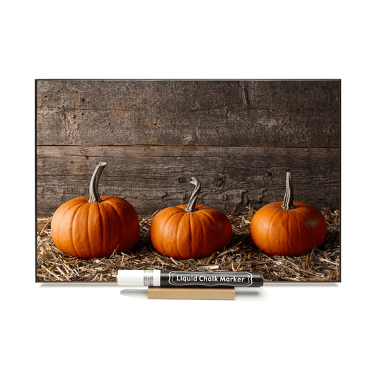 "Three Pumpkins"  PHOTO CHALKBOARD Includes Chalkboard, Chalk Marker & Stand