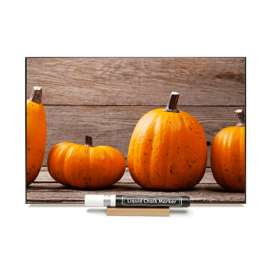 "Vertical Barnboard Pumpkins"  PHOTO CHALKBOARD Includes Chalkboard, Chalk Marker & Stand
