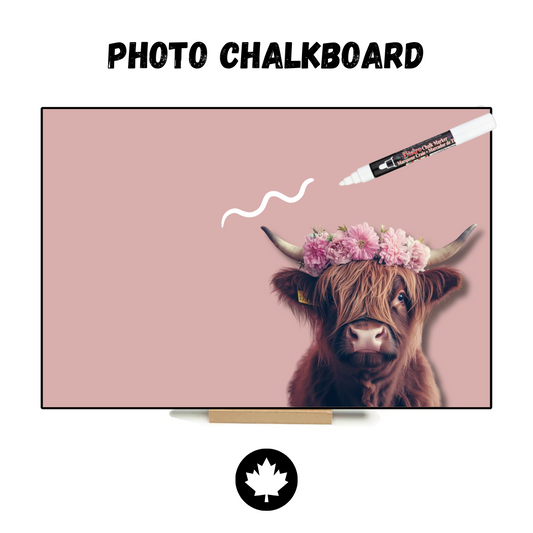 Rosie the Highland Cow (Pink) - PHOTO CHALKBOARD - Original Style & Flexible Fridge Magnet