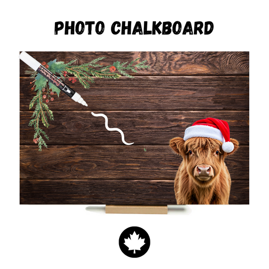 Christmas Cow - PHOTO CHALKBOARD - Original Style & Flexible Fridge Magnet