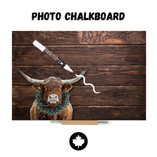 Christmas HIghland Cow - PHOTO CHALKBOARD - Original Style & Flexible Fridge Magnet