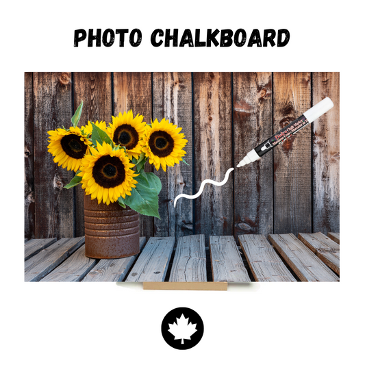 Sunflowers on Barnboard - PHOTO CHALKBOARD - Original Style & Flexible Fridge Magnet