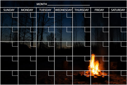 Campfire Calendar PHOTO  CHALKBOARD Includes Chalkboard, Chalk Marker and Stand
