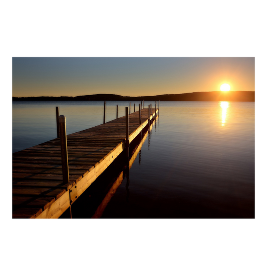 Sunset Dock - Peel & Stick Photo Chalkboard, includes a chisel tip chalk marker