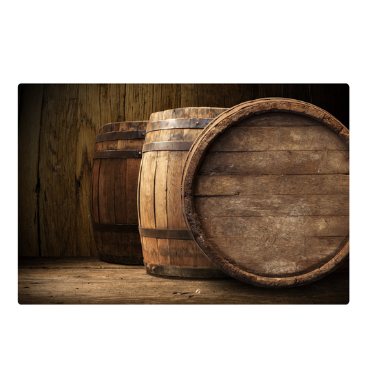Three Barrels - Peel & Stick Photo Chalkboard, includes a chisel tip chalk marker