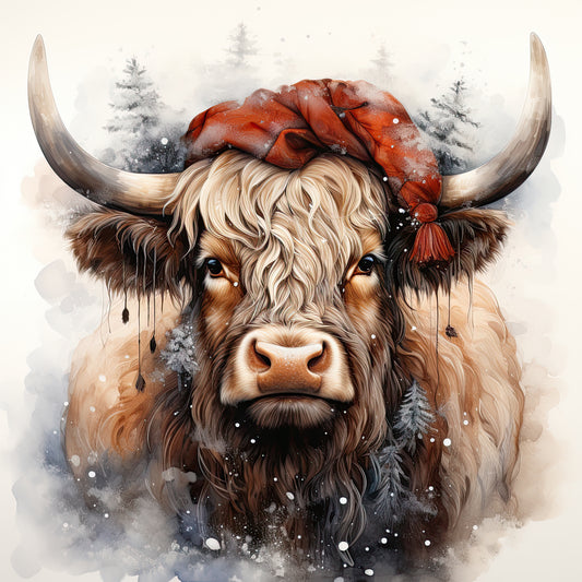 Christmas Highland Cow