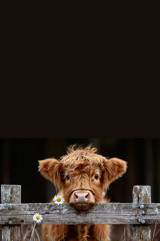"Christmas HIghland Bull" Flexible Fridge Magnet, including the marker
