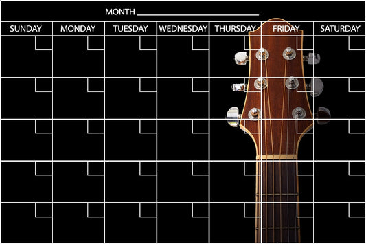 Guitar Neck Calendar PHOTO  CHALKBOARD Includes Chalkboard, Chalk Marker and Stand