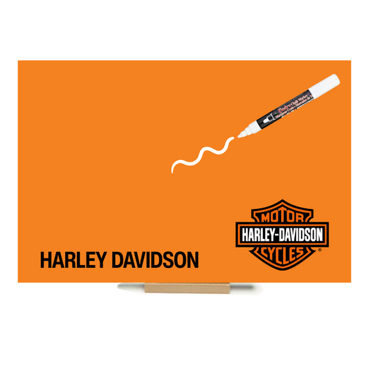 Harley Davidson (Orange) - PHOTO CHALKBOARD - Original Style, Picture Hanger, Stand & Marker included