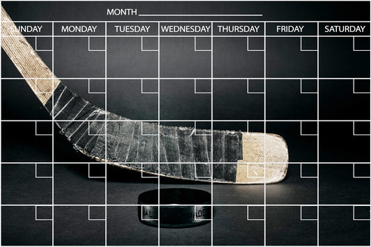 Hockey Stick Calendar PHOTO  CHALKBOARD Includes Chalkboard, Chalk Marker and Stand