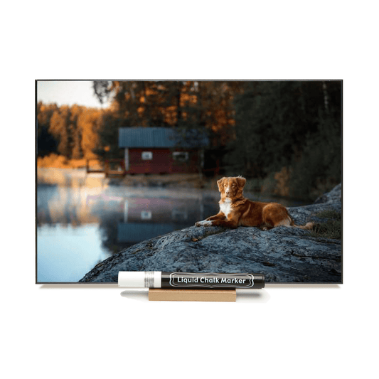 "Nova Scotia Duck Tolling Retriever On Rocks"  PHOTO CHALKBOARD  Includes Chalkboard, Chalk Marker and Stand
