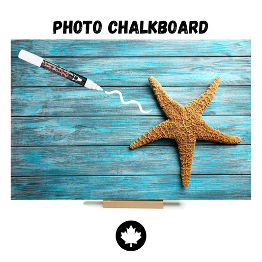 "Turquoise Starfish" PHOTO CHALKBOARD Includes Chalkboard, Chalk Marker and Stand