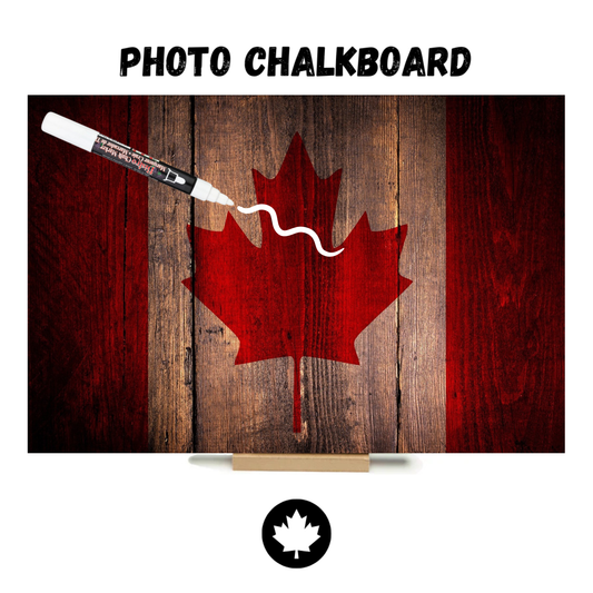 "Vintage Canada Flag"  PHOTO CHALKBOARD - Includes Chalkboard, Chalk Marker