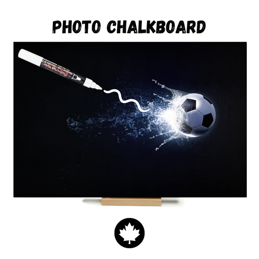 "Soccer"  PHOTO CHALKBOARD  Includes Chalkboard, Chalk Marker & Stand