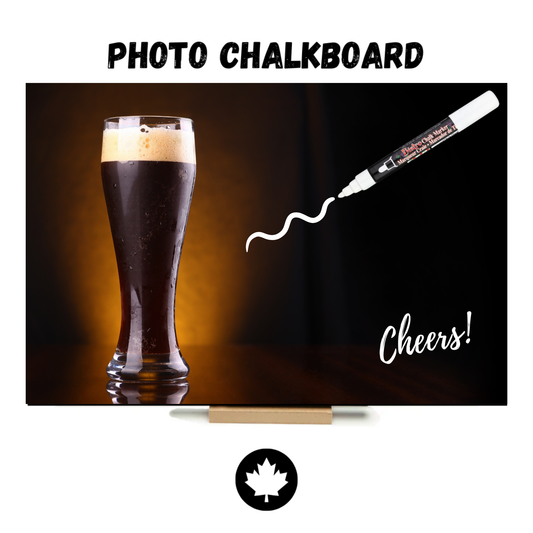 "Guiness" PHOTO CHALKBOARD Includes Photo Chalkboard, Chalk Marker and Stand