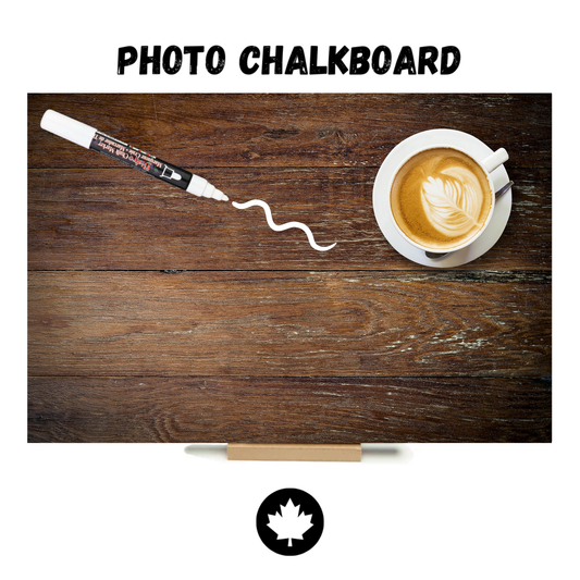 "LATTE" PHOTO CHALKBOARD  Includes Chalkboard, Chalk Marker and Stand