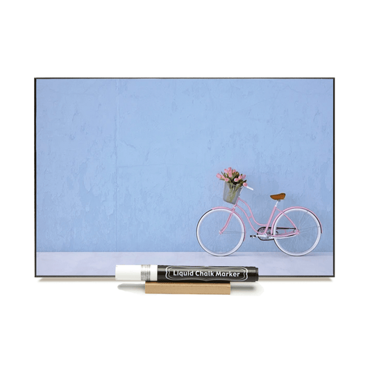 "Tulips In Bicycle" PHOTO CHALKBOARD Includes Chalkboard, Chalk Marker and Stand