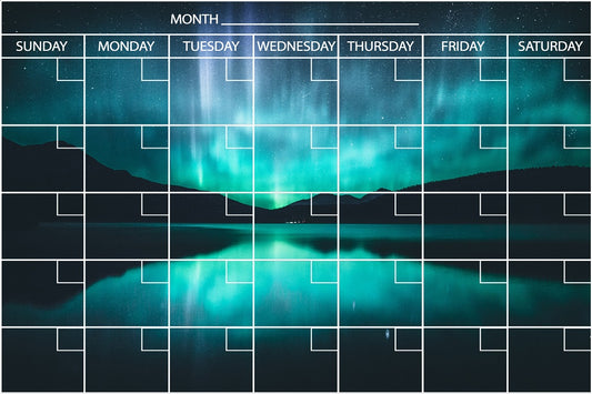 Northern Lights Calendar PHOTO  CHALKBOARD Includes Chalkboard, Chalk Marker and Stand
